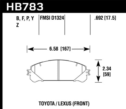 Hawk Performance Hawk 08-16 Toyota Highlander LTS Street Front Brake Pads