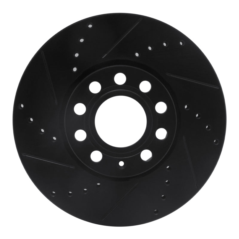 R1 Concepts R1 92-08 Audi A4 (Mexico) Front Left Drilled & Slotted Black Brake Rotor