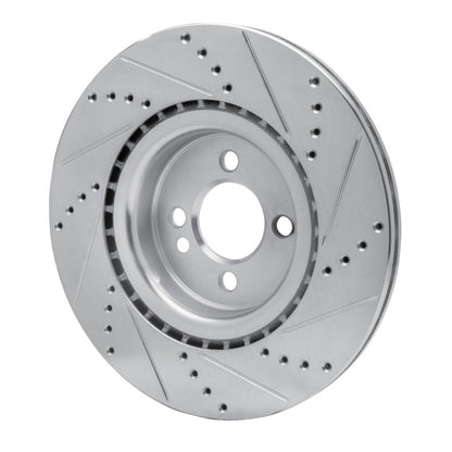 R1 Concepts R1 09-14 Mini Cooper (Excl Clubman) Front Left Drilled & Slotted Silver Brake Rotor