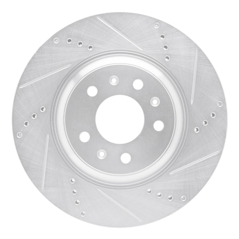 R1 Concepts R1 04-08 Cadillac CTS Front Right Drilled & Slotted Silver Brake Rotor