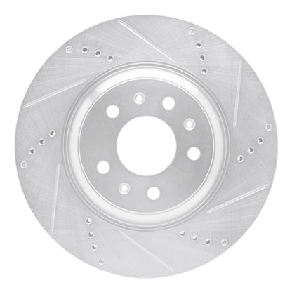 R1 Concepts R1 04-08 Cadillac CTS Front Right Drilled & Slotted Silver Brake Rotor