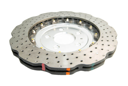DBA 13-16 Audi RS5 (w/Scalloped edge Iron Discs) Rear 5000 Series Drilled Wavy Rotor w/Silver Hat