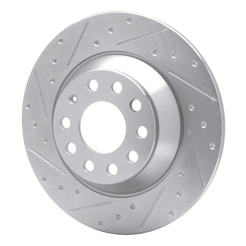 R1 Concepts R1 05-11 Audi A6 Quattro Rear Left Drilled & Slotted Silver Brake Rotor