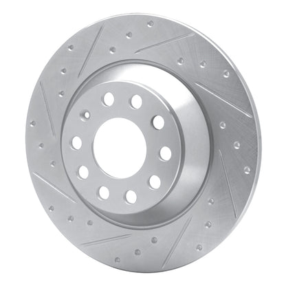 R1 Concepts R1 05-11 Audi A6 Quattro Rear Left Drilled & Slotted Silver Brake Rotor