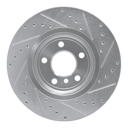 R1 Concepts R1 04-10 BMW X3 Front Left Drilled & Slotted Silver Brake Rotor