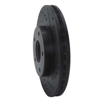 R1 Concepts R1 99-01 Infiniti I30 Front Right Drilled & Slotted Black Brake Rotor