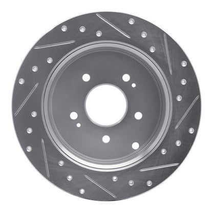 R1 Concepts R1 07-09 Hyundai SANTA FE Rear Left Drilled & Slotted Silver Brake Rotor