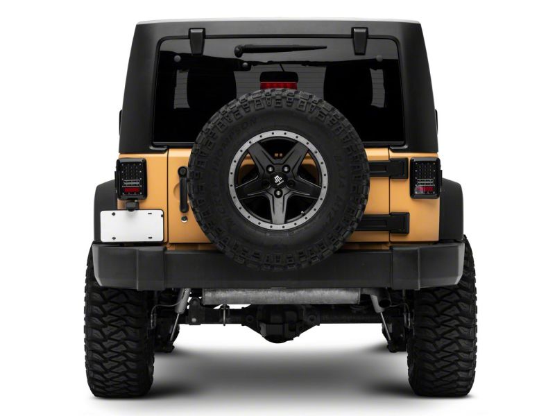 Raxiom 07-18 Jeep Wrangler JK Axial Series LED Tail Lights- Black Housing (Clear Lens)