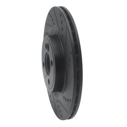 R1 Concepts R1 09-14 Mini Cooper (Excl Clubman) Front Right Drilled & Slotted Black Brake Rotor
