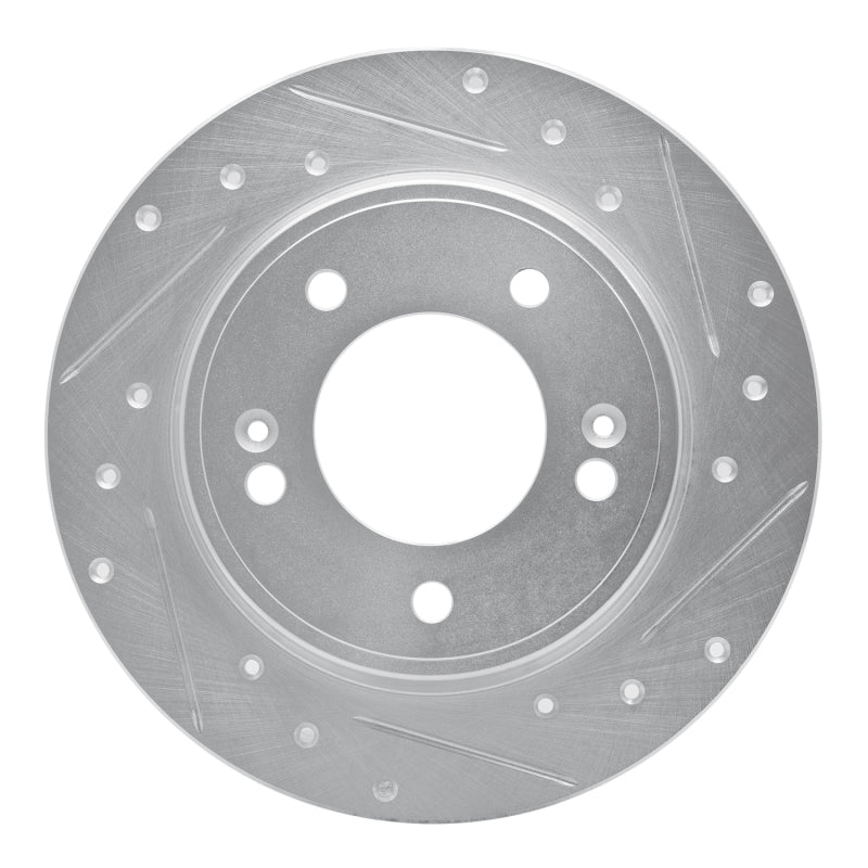 R1 Concepts R1 17-25 Hyundai Elantra Rear Right Drilled & Slotted Silver Brake Rotor