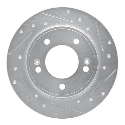 R1 Concepts R1 17-25 Hyundai Elantra Rear Right Drilled & Slotted Silver Brake Rotor