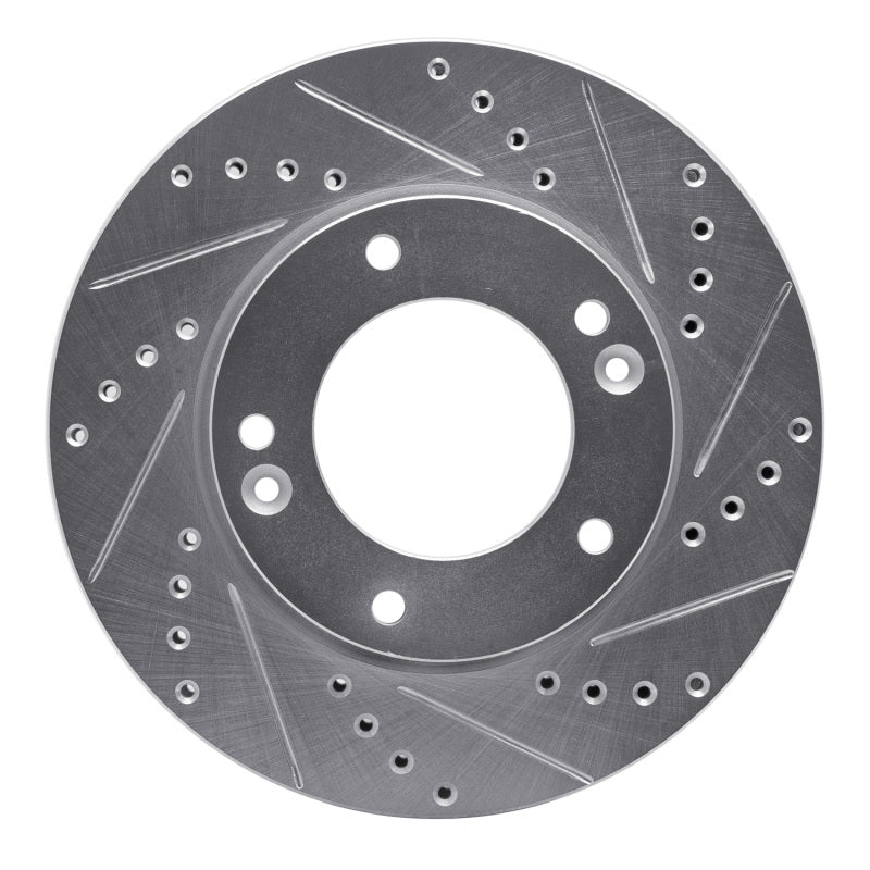 R1 Concepts R1 07-09 Kia SORENTO Front Right Drilled & Slotted Silver Brake Rotor