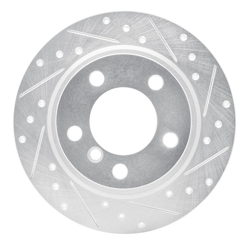 R1 Concepts R1 11-16 Mini Cooper Paceman Rear Right Drilled & Slotted Silver Brake Rotor