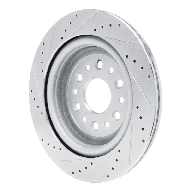 R1 Concepts R1 19-25 Ram 1500 Rear Right Drilled & Slotted Silver Brake Rotor