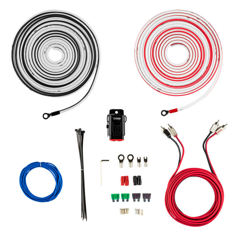 DS18 Marine Amplifier Installation Kit 8-GA 100% Copper Tinned Wire