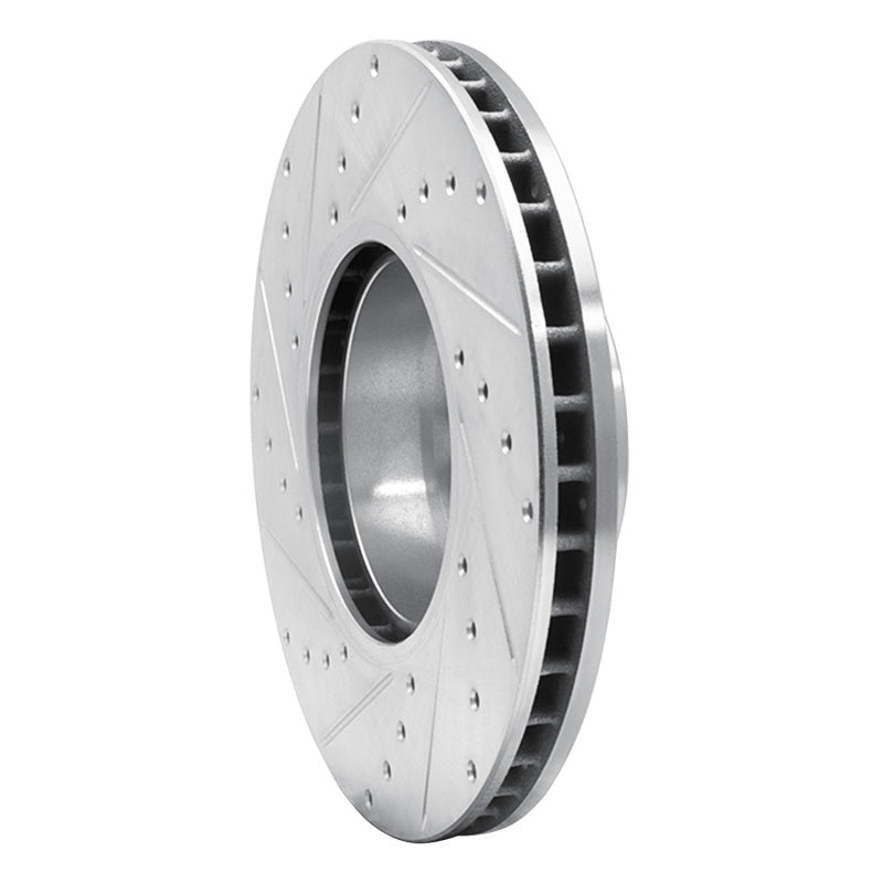 R1 Concepts R1 91-01 BMW 740I Front Right Drilled & Slotted Silver Brake Rotor