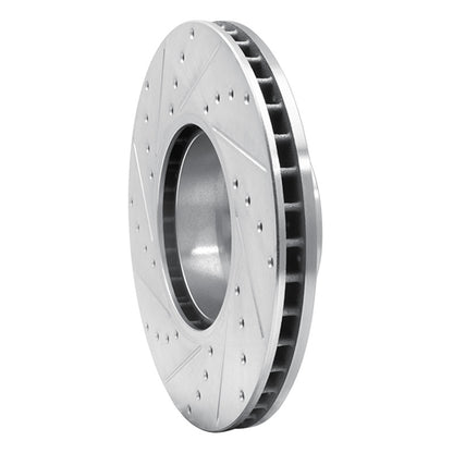 R1 Concepts R1 91-01 BMW 740I Front Right Drilled & Slotted Silver Brake Rotor