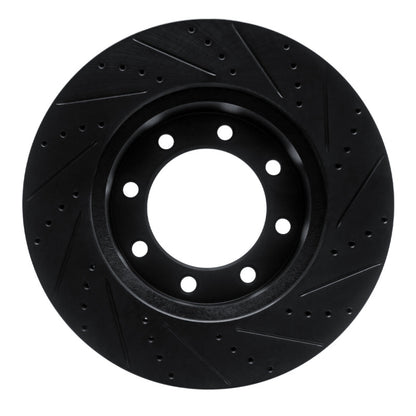 R1 Concepts R1 12-25 Ford F-350 Super Duty 4WD Front Left Drilled & Slotted Black Brake Rotor