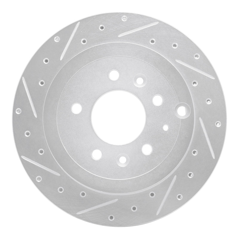 R1 Concepts R1 07-12 Ford Edge Rear Left Drilled & Slotted Silver Brake Rotor