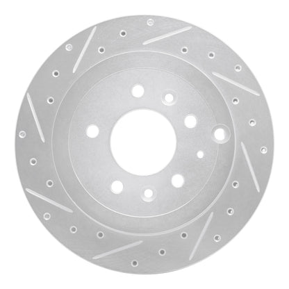 R1 Concepts R1 07-12 Ford Edge Rear Left Drilled & Slotted Silver Brake Rotor
