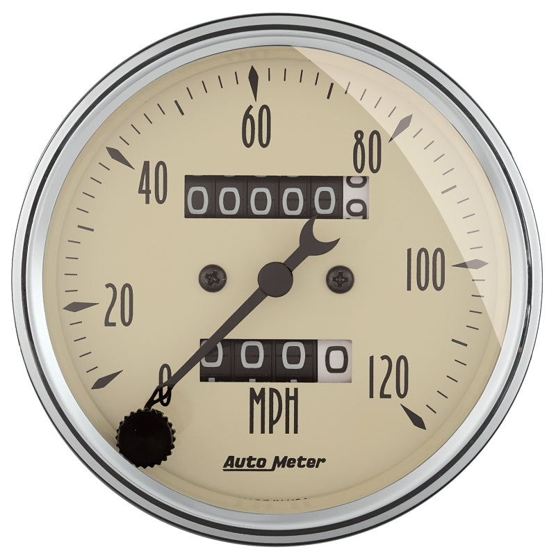 AutoMeter Gauge Kit 5 Pc. 3-1/8in. & 2-1/16in. Mech. Speedo. Wtmp & Oilp Antique Beige