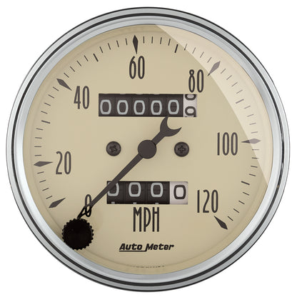 AutoMeter Gauge Kit 5 Pc. 3-1/8in. & 2-1/16in. Mech. Speedo. Wtmp & Oilp Antique Beige