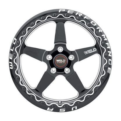 Weld S904 18x12 Ventura Beadlock 5x120 ET52 BS8.55 Gloss BLK MIL DIA 78.1