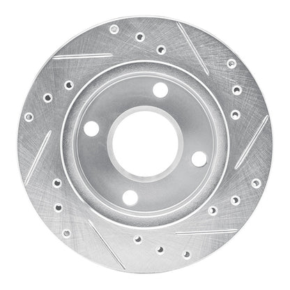 R1 Concepts R1 81-94 Ford Escort Front Left Drilled & Slotted Silver Brake Rotor