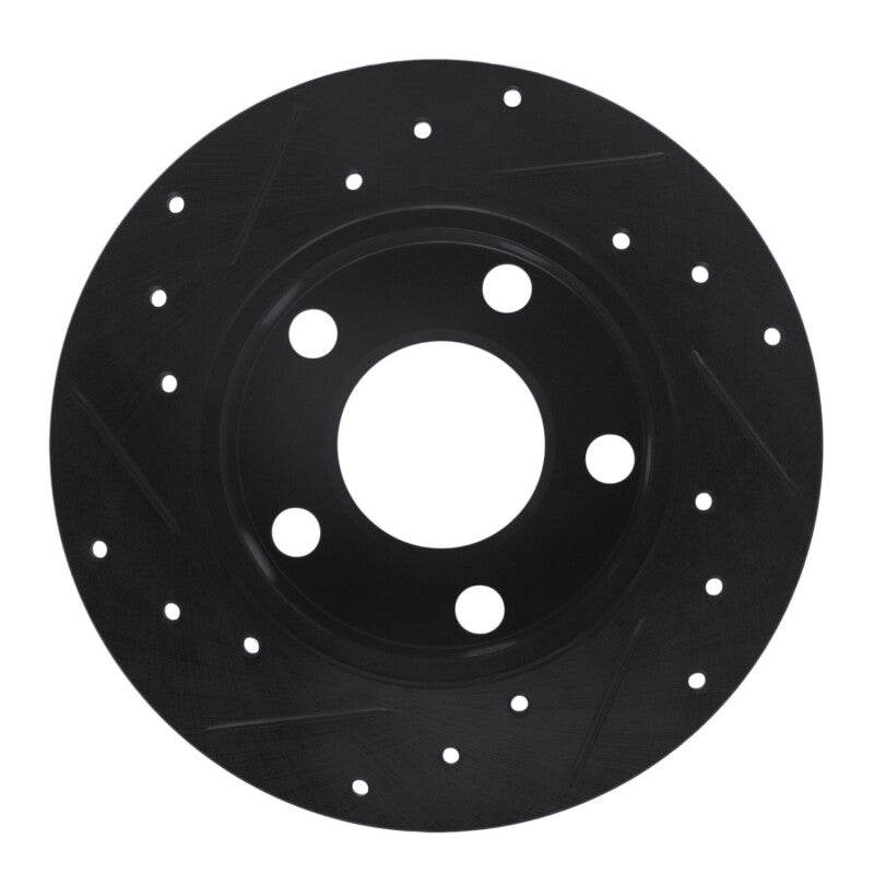 R1 Concepts R1 96-05 Audi A4 Quattro Rear Right Drilled & Slotted Black Brake Rotor