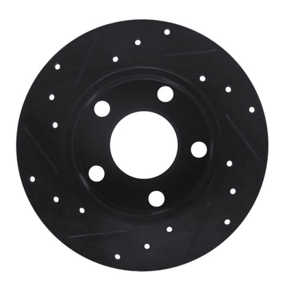 R1 Concepts R1 96-05 Audi A4 Quattro Rear Right Drilled & Slotted Black Brake Rotor