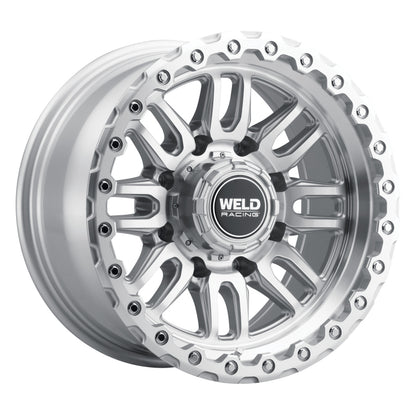 Weld Off-Road Swift 17x9in - 5x114.3 / 5x127 BP - ET-12 78.1mm CB Gloss Silver Machined Wheel & Ring