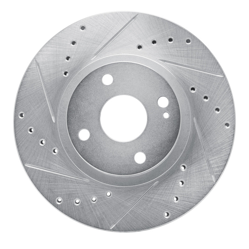 R1 Concepts R1 01-05 Mazda Miata Front Left Drilled & Slotted Silver Brake Rotor