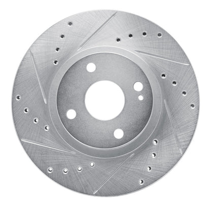 R1 Concepts R1 01-05 Mazda Miata Front Left Drilled & Slotted Silver Brake Rotor