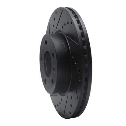R1 Concepts R1 13-25 Cadillac ATS Front Left Drilled & Slotted Black Brake Rotor