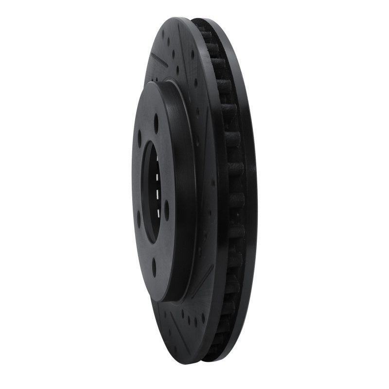 R1 Concepts R1 97-02 Ford Expedition Front Right Drilled & Slotted Black Brake Rotor