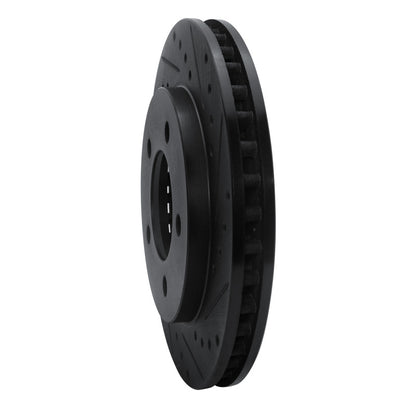 R1 Concepts R1 97-02 Ford Expedition Front Right Drilled & Slotted Black Brake Rotor