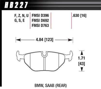 Hawk Performance Hawk 1992-1998 BMW 318i HPS 5.0 Rear Brake Pads