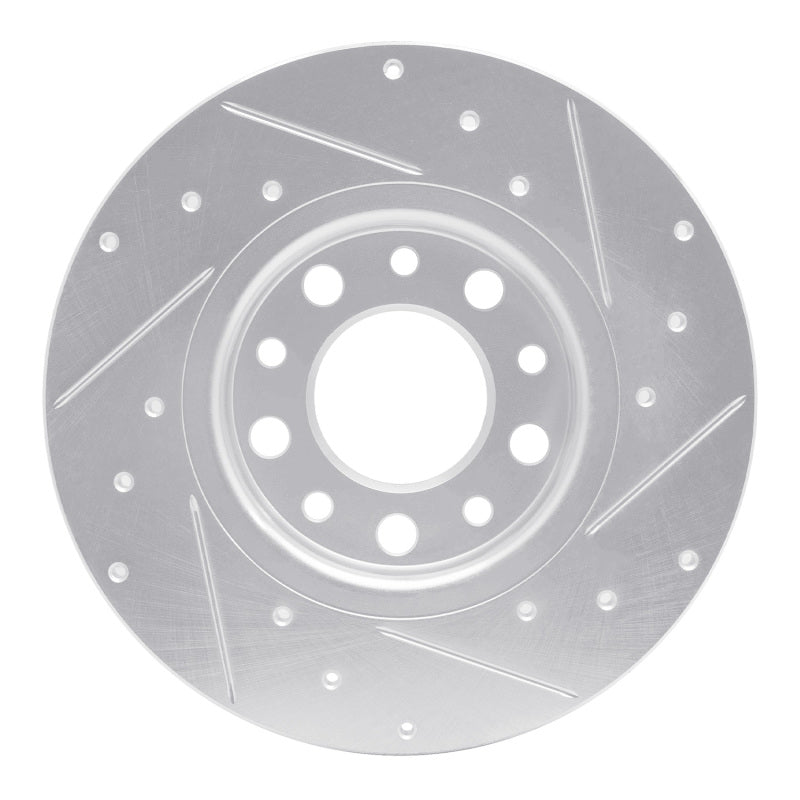 R1 Concepts R1 14-22 Chrysler 200 Rear Left Drilled & Slotted Silver Brake Rotor