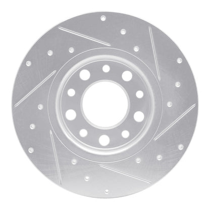 R1 Concepts R1 14-22 Chrysler 200 Rear Left Drilled & Slotted Silver Brake Rotor