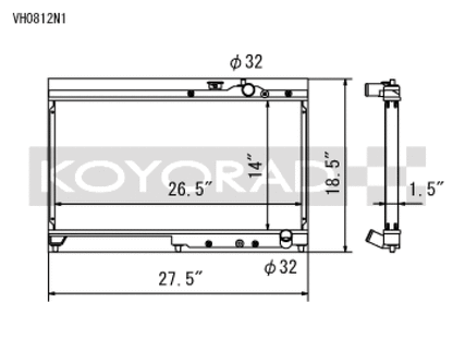 Koyo 92-00 Honda Civic 1.6 DOHC (Will Not Fit Vehicles w/AC) Manual Transmission Radiator