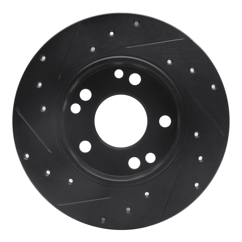 R1 Concepts R1 83-89 Mercedes-Benz 190E Front Right Drilled & Slotted Black Brake Rotor