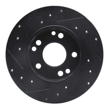 R1 Concepts R1 83-89 Mercedes-Benz 190E Front Right Drilled & Slotted Black Brake Rotor