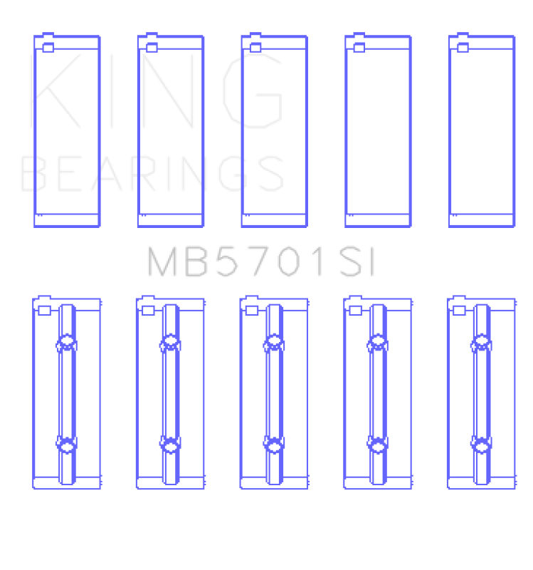 King Engine Bearings Mitsubishi 4D56 Hp (Size +0.50mm) Main Bearing Set