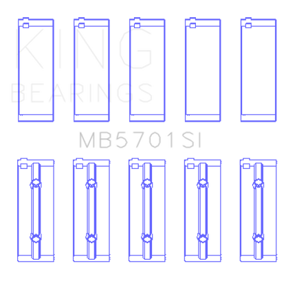 King Engine Bearings Mitsubishi 4D56 Hp (Size +0.50mm) Main Bearing Set