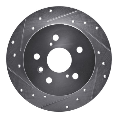 R1 Concepts R1 12-18 Lexus ES300H Rear Left Drilled & Slotted Silver Brake Rotor