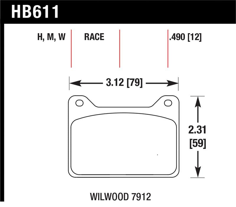 Hawk Performance Hawk Wilwood 7912 DTC-30 Race Brake Pads
