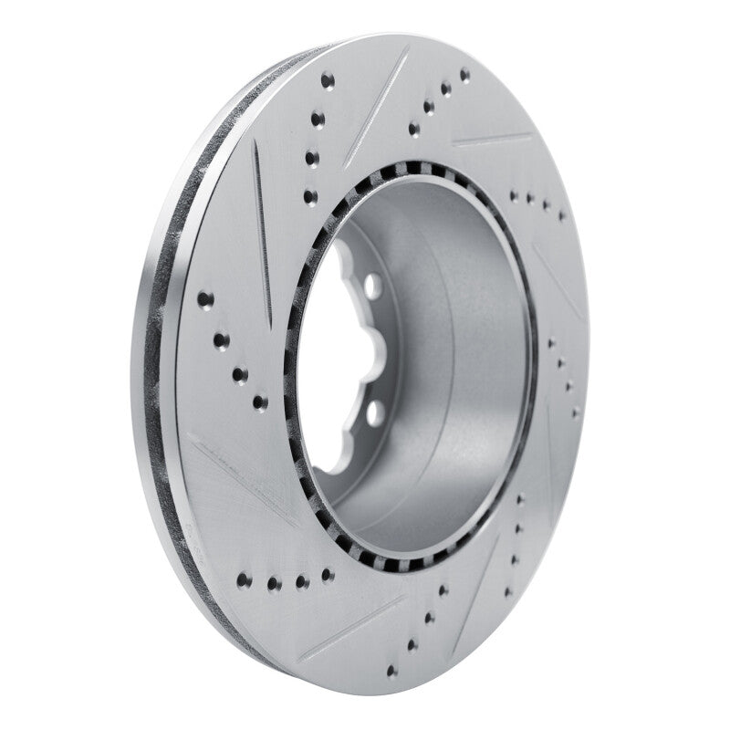R1 Concepts R1 2006-2025 American Coach Patriot Rear Right Drilled & Slotted Silver Brake Rotor