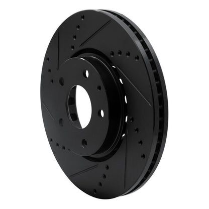 R1 Concepts R1 16-25 Mazda CX-5 Front Left Drilled & Slotted Black Brake Rotor