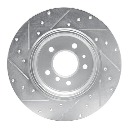 R1 Concepts R1 91-01 BMW 850I Rear Right Drilled & Slotted Silver Brake Rotor