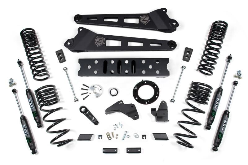 Zone Offroad 19-24 Ram 2500 6.5in Radius Arm - 4.5in Rear Coils - Diesel - 6-Bolt T-Case-Fox Shocks